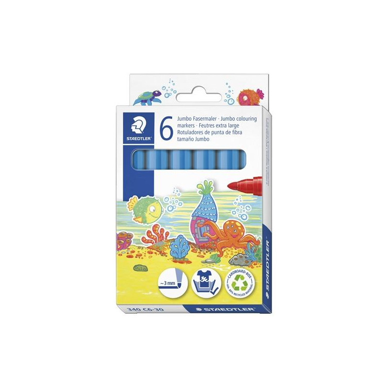 (340 C6-30) STAEDTLER ROTULADOR NORIS CLUB GRUESO AZUL CLARO ESTUCHE 6 UD