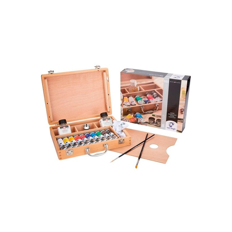 (02840510) TALENS VAN GOGH SET BÁSICO CAJA DE MADERA 10 TUBOS DE 40ML PINTURAS AL ÓLEO + ACCESORIOS C/SURTIDOS