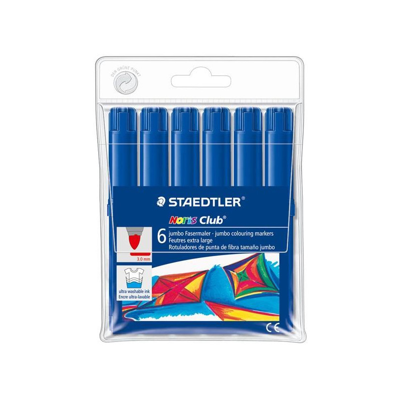 (340 WP6-3) STAEDTLER ROTULADOR GRUESO NORIS CLUB AZUL ESTUCHE 6 UD