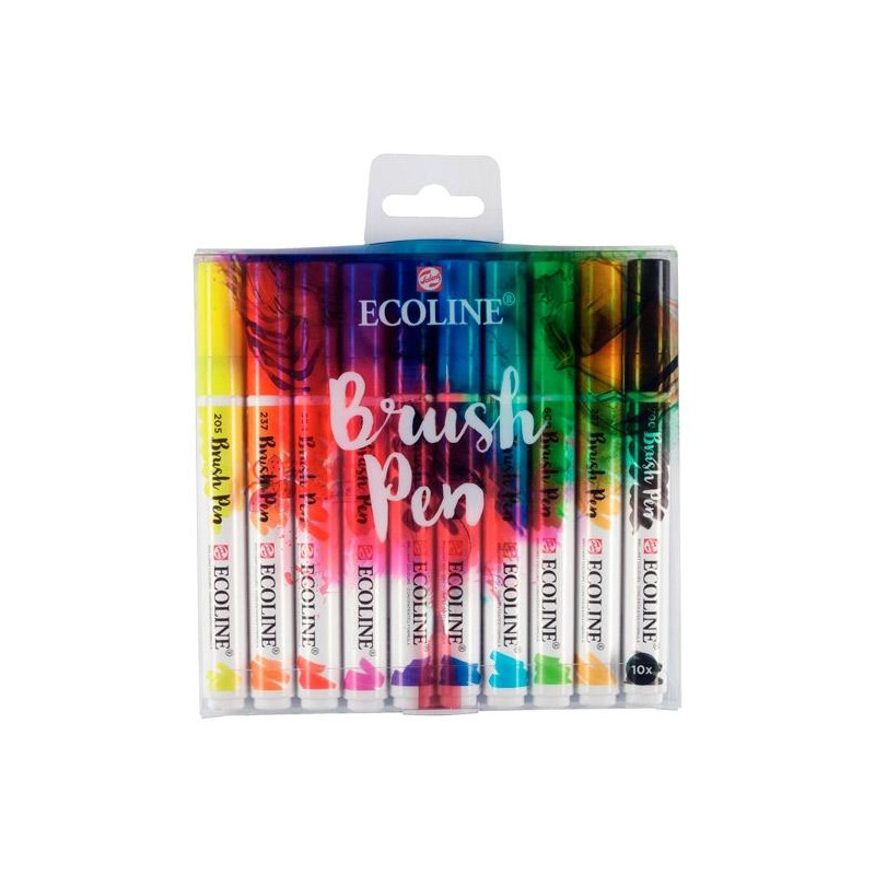(11509007) TALENS ECOLINE ROTULADORES BRUSH PEN PUNTA PINCEL C/SURTIDOS ESTUCHE 10 UD