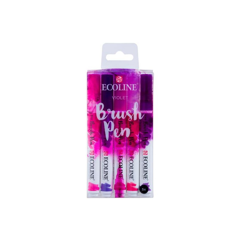 (11509910) TALENS ECOLINE ROTULADORES BRUSH PEN PUNTA PINCEL VIOLETA ESTUCHE 5 UD