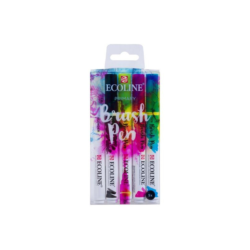 (11509920) TALENS ECOLINE ROTULADORES BRUSH PEN PUNTA PINCEL COLORES PRIMARIOS ESTUCHE 5 UD