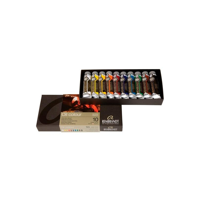 (1820310) TALENS REMBRANDT SET BÁSICO DE PINTURAS AL ÓLEO CON 10 TUBOS DE 15ML COLORES SURTIDOS