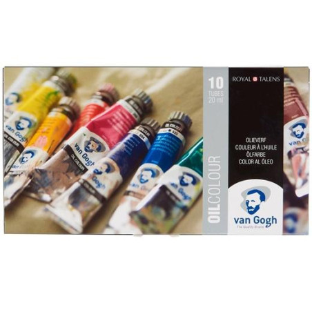 (2820410) TALENS VAN GOGH ESTUCHE BÁSICO DE PINTURAS AL ÓLEO CON 10 TUBOS DE 20ML COLORES SURTIDOS
