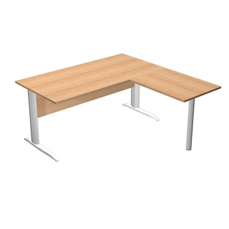 (ML003M-HA) ARTEXPORT MESA ESCRITORIO PRESTO CON PATAS METAL 160 + ALA LATERAL 79X60 HAYA