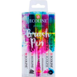 (11509900) TALENS ECOLINE SET 5 ROTULADORES BRUSH PEN PRIMARIO PUNTA PINCEL C/SURTIDOS ESTUCHE 5 UD