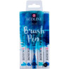 (11509905) TALENS ECOLINE ROTULADORES BRUSH PEN PUNTA PINCEL AZUL ESTUCHE 5 UD
