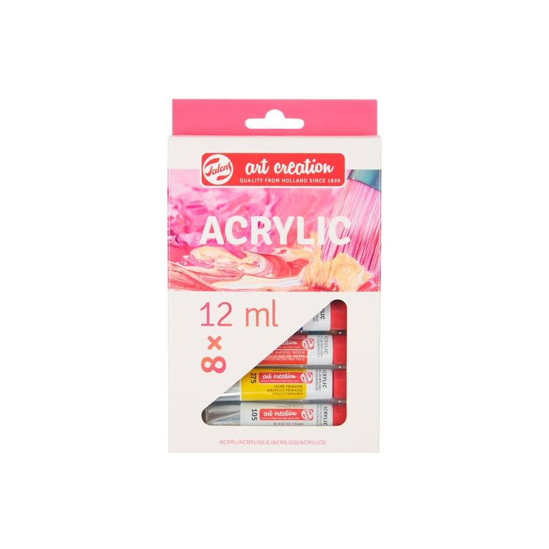 (9021708M) TALENS ART CREATION SET ACRÍLICO TUBO 12ML COLORES SURTIDOS ESTUCHE 8 UD