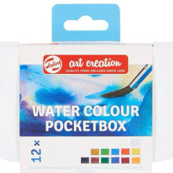 (9022112M) TALENS ART CREATION ACUARELAS POCKET BOX PASTILLAS C/SURTIDOS ESTUCHE 12 UD