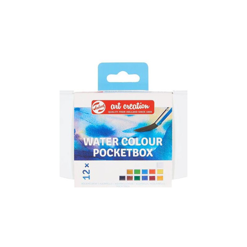 (9022112M) TALENS ART CREATION ACUARELAS POCKET BOX PASTILLAS C/SURTIDOS ESTUCHE 12 UD