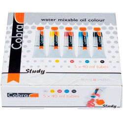 (25820505) TALENS COBRA STUDY SET ESTUCHE 5 TUBOS DE 40ML COLORES AL ÓLEO PRIMARIOS SURTIDOS