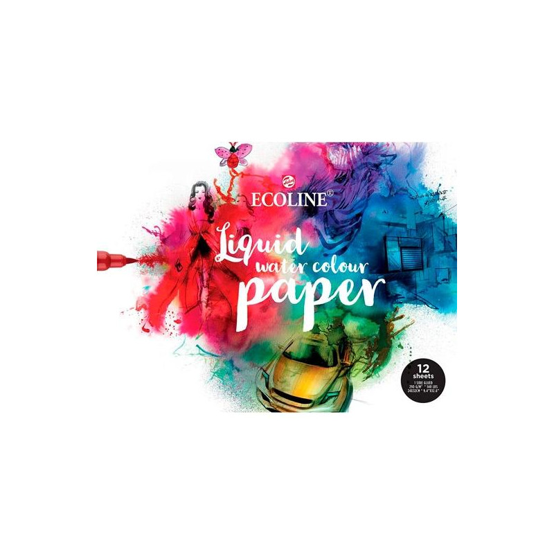 (91582430) TALENS ECOLINE BLOQUE 12 HOJAS PAPEL 24X32CM 290GR ENCOLADO 1 LADO