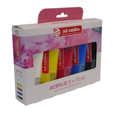 (3582805M) TALENS ART CREATION SET ACRÍLICO INICIACIÓN TUBO 75ML COLORES SURTIDOS ESTUCHE 5 UD