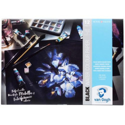 (94170002) TALENS VAN GOGH BLOC DE PAPEL 12 HOJAS 360GR PARA ACUARELA A4 NEGRO
