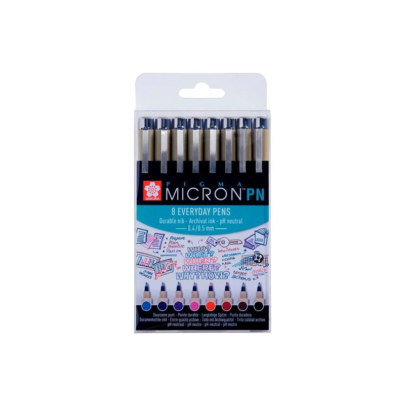 (POXSDKPN8) TALENS SAKURA ROTULADORES PIGMA MICRON PN COLORES SURTIDOS ESTUCHE 8 UD