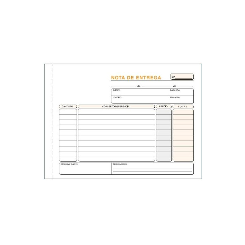 (T-49) TALONARIO ENTREGAS CUARTO APAISADO DUPLICADO AUTOCOPIA