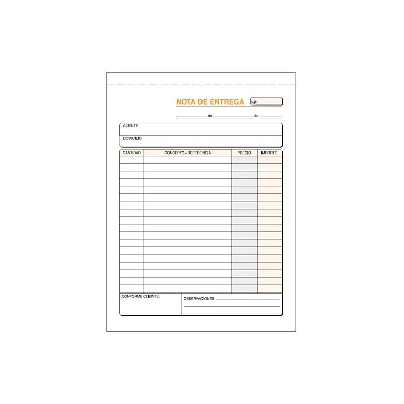 (T-57) TALONARIO ENTREGAS CUARTO NATURAL