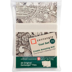 (Z20TWGB) TALENS SAKURA ZENTANGLE TOOL SET 20 TARJETAS 89X89MM BLANCO