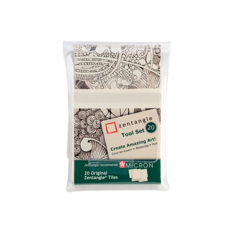 (Z20TWGB) TALENS SAKURA ZENTANGLE TOOL SET 20 TARJETAS 89X89MM BLANCO