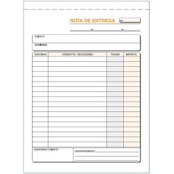 (T-91) TALONARIO ENTREGAS CUARTO NATURAL DUPLICADO AUTOCOPIA