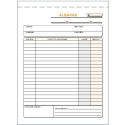 (T-122) TALONARIO ALBARANES CUARTO NATURAL TRIPLICADO AUTOCOPIA