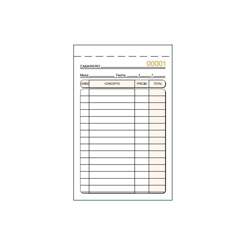 (T-141) TALONARIO CAMAREROS ESPECIAL BOLSILLO TRIPLICADO AUTOCOPIA