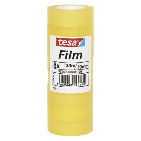 (57207-00001-01) TESA FILM CINTA ADHESIVA TRANSPARENTE STANDARD SHRINK TOWER ROLLO 19MM X 33M TORRE 8 UD