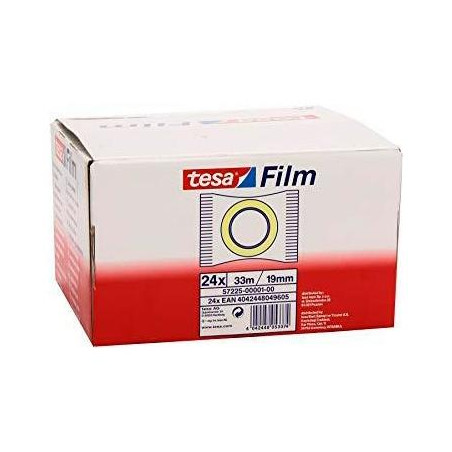 (57225-00001-01) TESA FILM CINTA ADHESIVA TRANSPARENTE STANDARD FLOWPACK ROLLO 19MM X 33M