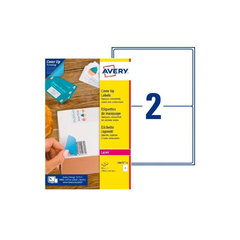 (L4611-25) AVERY ETIQUETAS ADHESIVAS PARA ENMASCARAMIENTO 199