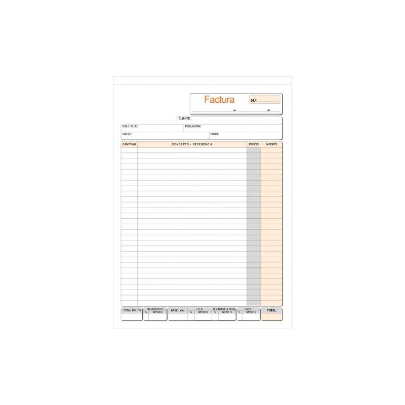(T-56) TALONARIO FACTURAS A4 NATURAL AUTOCOPIA DUPLICADO