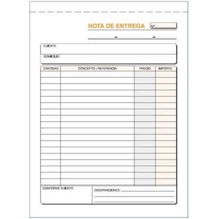 (T-57) TALONARIO ENTREGAS CUARTO NATURAL