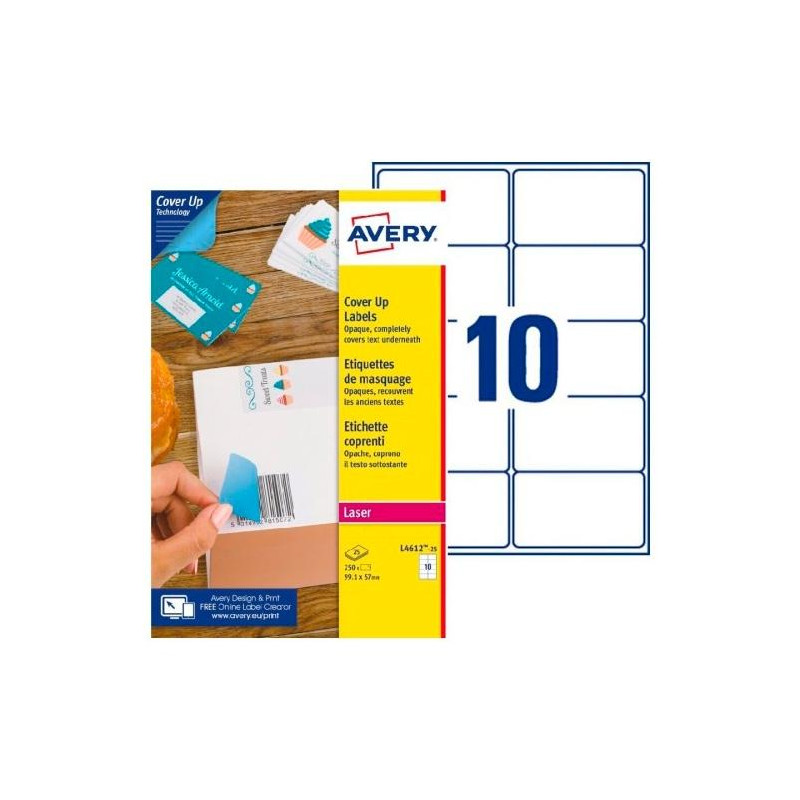 (L4612-25) AVERY ETIQUETAS ADHESIVAS PARA ENMASCARAMIENTO 99