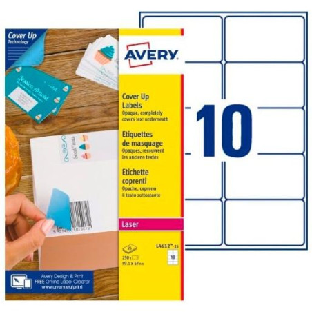 (L4612-25) AVERY ETIQUETAS ADHESIVAS PARA ENMASCARAMIENTO 99