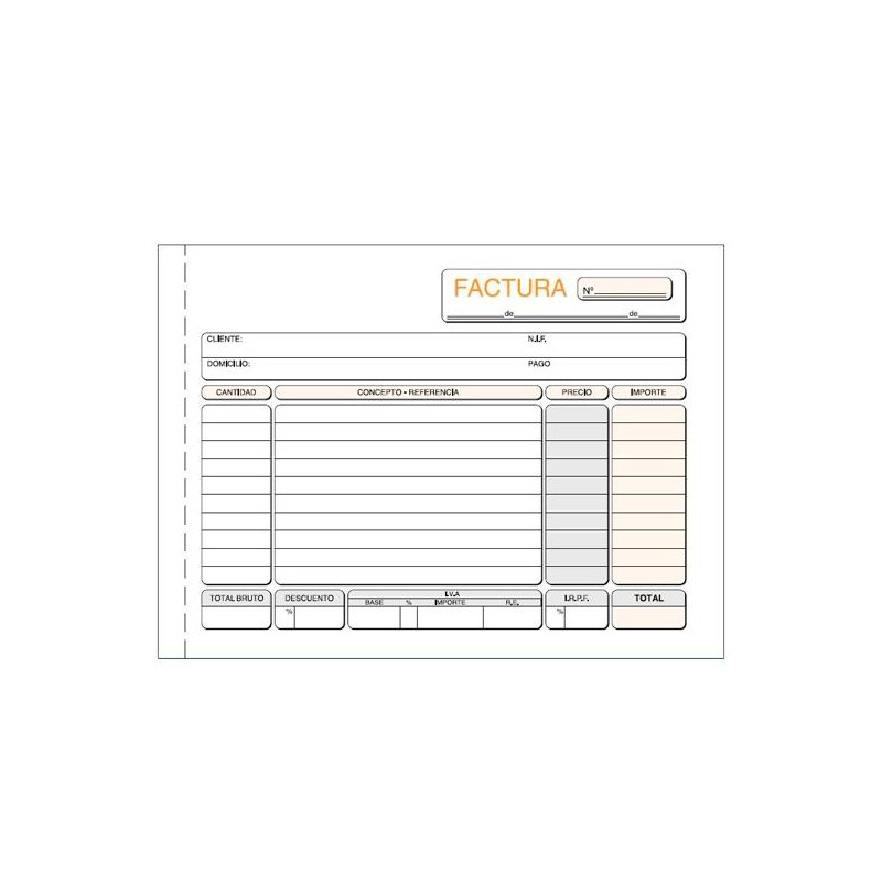 (T-64) TALONARIO FACTURAS CUARTO APAISADO DUPLICADO AUTOCOPIA