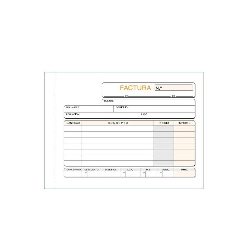 (T-69) TALONARIO FACTURAS OCTAVO APAISADO TRIPLICADO AUTOCOPIA