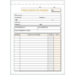 (T-71) TALONARIO PEDIDOS CUARTO NATURAL DUPLICADO AUTOCOPIA