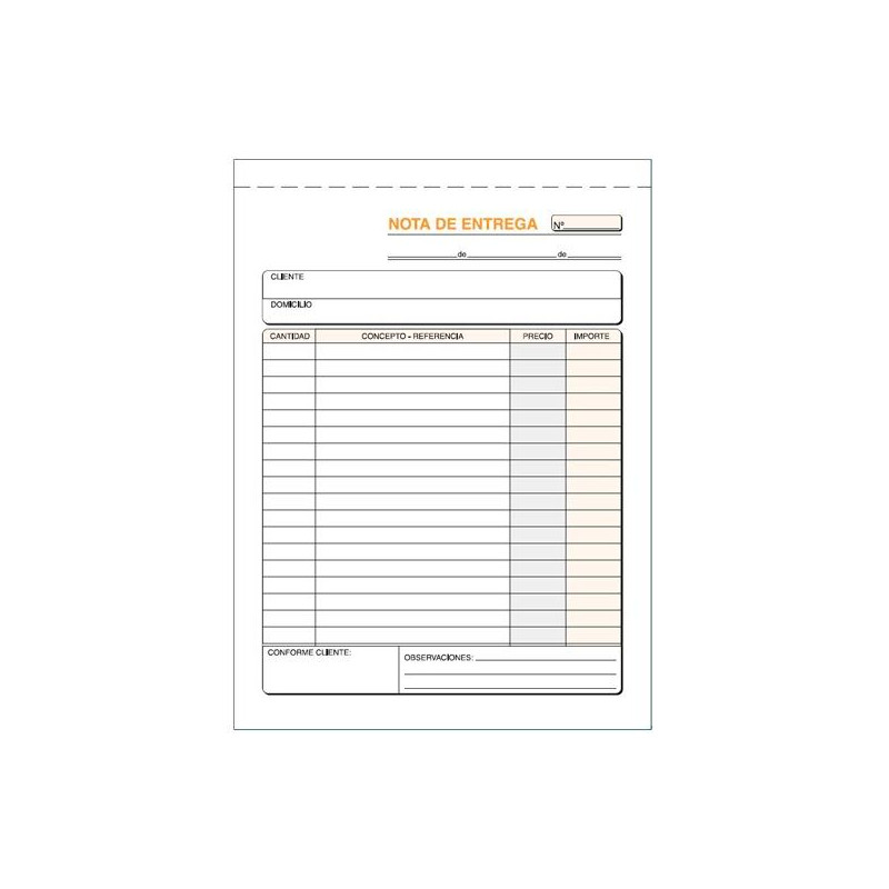 (T-91) TALONARIO ENTREGAS CUARTO NATURAL DUPLICADO AUTOCOPIA