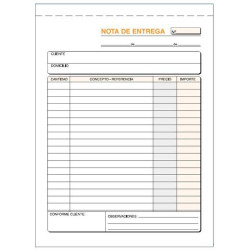 (T-92) TALONARIO ENTREGAS CUARTO NATURAL TRIPLICADO AUTOCOPIA