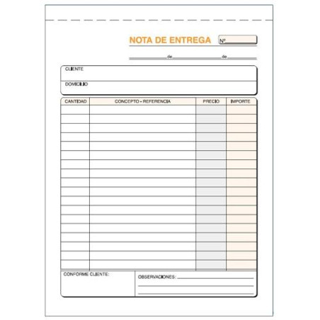 (T-92) TALONARIO ENTREGAS CUARTO NATURAL TRIPLICADO AUTOCOPIA