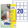 (L7121-25) AVERY ETIQUETAS ADHESIVAS PARA CÓDIGOS QR 45X45MM INKJET/LÁSER 20 X 25H BLANCO