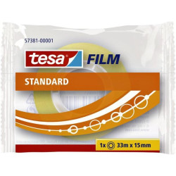 (57381-00001-01) TESA FILM CINTA ADHESIVA TRANSPARENTE STANDARD ROLLO 15MM X 33M EN BOLSITA