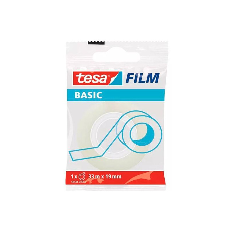 (58544-00000-00) TESA FILM CINTA ADHESIVA TRANSPARENTE BASIC ROLLO 19MM X 33M