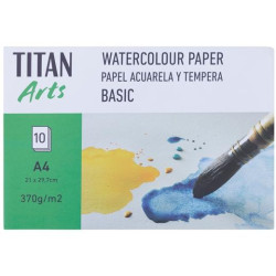 (122012129) TITAN ARTS PAPEL ACUARELA Y TÉMPERA BASIC A4 10H 370GR