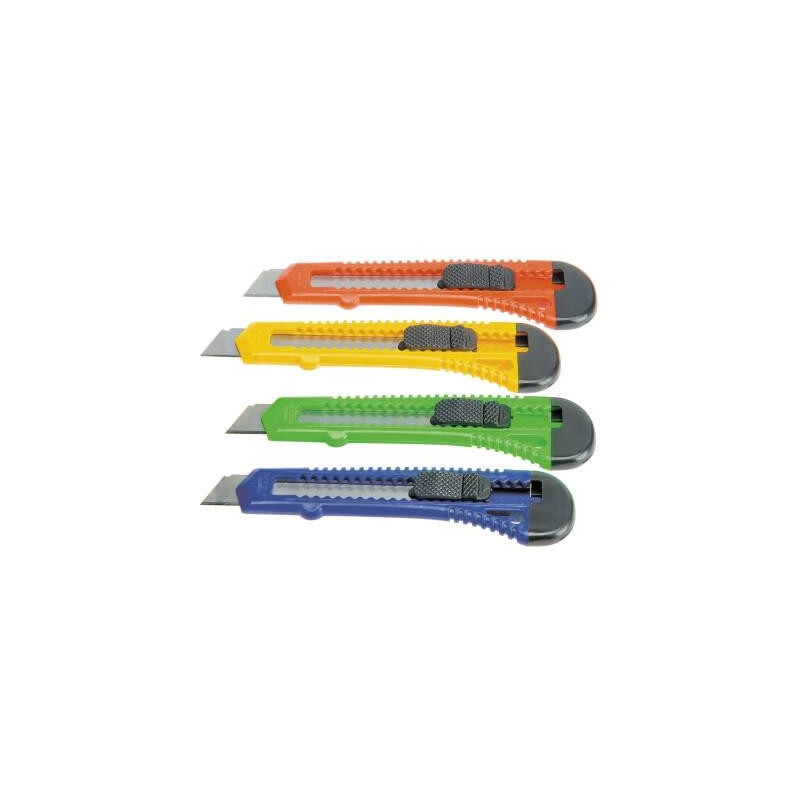 (301836) BAT CUTTER ANCHO / CUCHILLA FRACTURABLE DE 18 MM / SISTEMA BLOQUEO CUCHILLA INTERCAMBIABLE BLISTER COLORES SURTIDOS