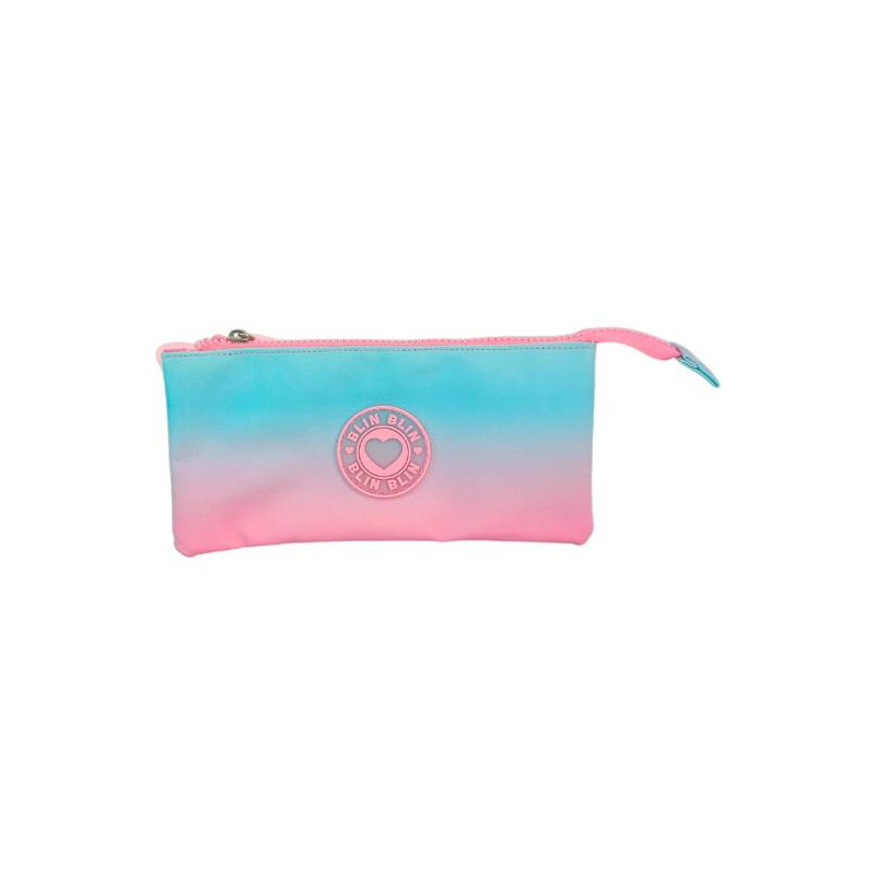 (T157-1053) TOYBAGS ESTUCHE TRIPLE BLIN BLIN GRADIENT PINK 11X23X5CM IMPERMEABLE