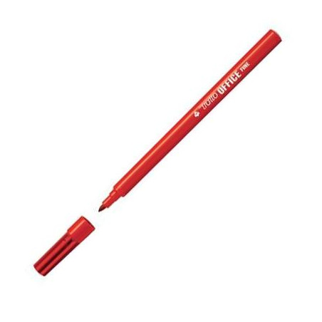 (F730502) TRATTO OFFICE FINE ROTULADOR PUNTA DE FIBRA ROJO - CAJA 12 UNIDADES-