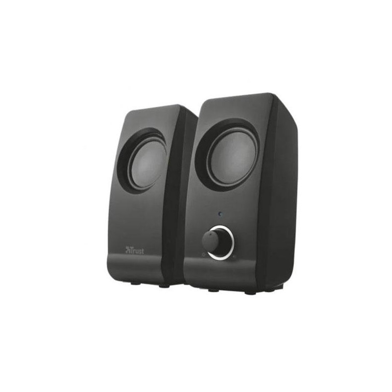 (17595) TRUST ALTAVOCES 2.0 REMO SPEAKER SET 8W RMS ALIMENTADOS POR USB CONTROL VOLUMEN NEGRO
