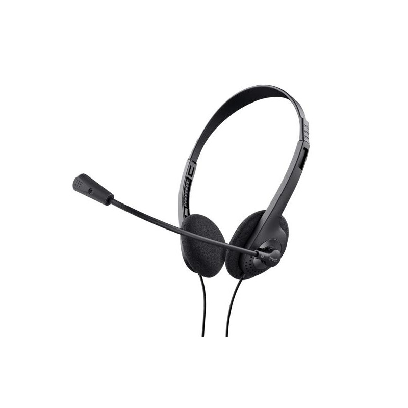 (21665) TRUST AURICULARES PRIMO ESTÉREO JACK 3.5MM CON MICRÓFONO CONTROL VOLUMEN AJUSTABLE NEGRO