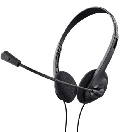 (21665) TRUST AURICULARES PRIMO ESTÉREO JACK 3.5MM CON MICRÓFONO CONTROL VOLUMEN AJUSTABLE NEGRO