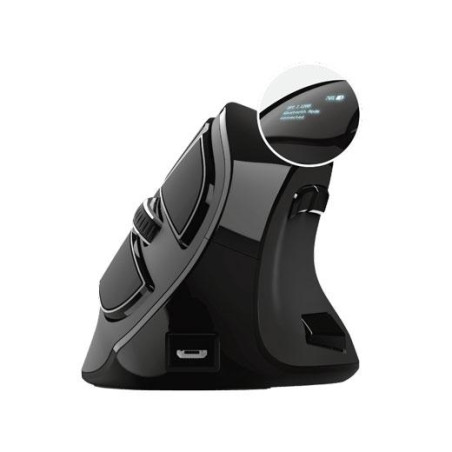 (23731) TRUST RATÓN VOXX ERGONÓMICO VERTICAL INALÁMBRICO BLUETOOTH 2.4GHZ 9 BOTONES RECARGABLE NEGRO